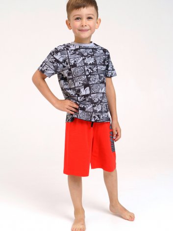 Красный комплект: футболка, шорты для мальчика PlayToday 32132434, вид 4