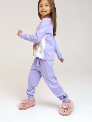 Синий комплект: лонгслив, брюки для девочки PlayToday 32142706, вид 4