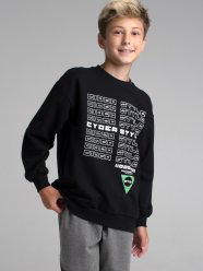 Черная толстовка для мальчика PlayToday Tween 32211306