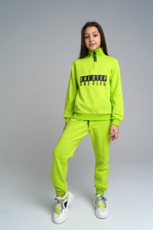 Светло-зеленый комплект: толстовка, брюки для девочки PlayToday Tween 32220214, вид 1