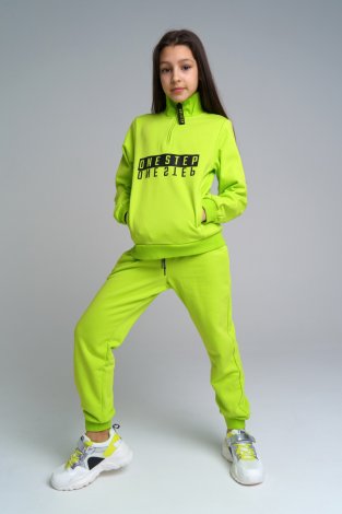 Светло-зеленый комплект: толстовка, брюки для девочки PlayToday Tween 32220214, вид 2