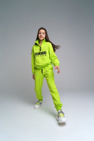 Светло-зеленый комплект: толстовка, брюки для девочки PlayToday Tween 32220214, вид 4
