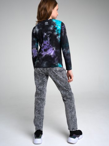 Темно-серые брюки джинсовые утепленные с начесом для девочки PlayToday Tween 32221417, вид 4