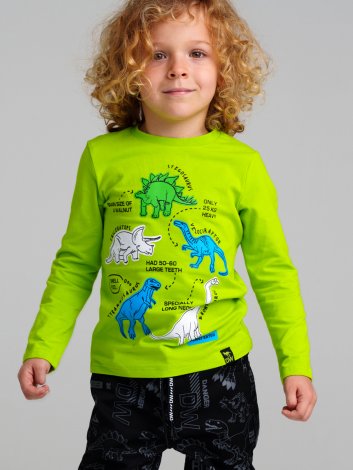 Светло-зеленая футболка с длинными рукавами для мальчика PlayToday 32312105, вид 1