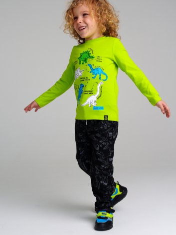 Светло-зеленая футболка с длинными рукавами для мальчика PlayToday 32312105, вид 2