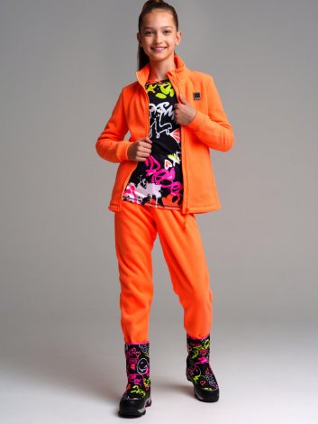 Оранжевый комплект: толстовка, брюки для девочки PlayToday Tween 32321134, вид 1