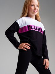 Черная футболка с длинными рукавами для девочки PlayToday Tween 32321144