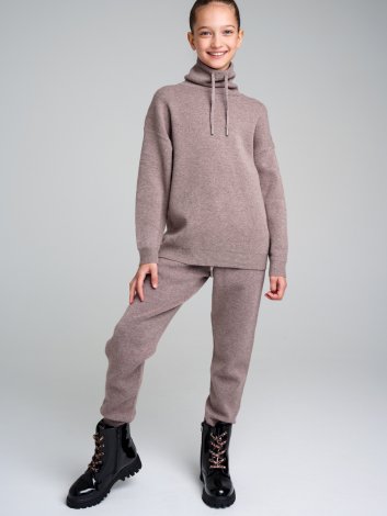 Серый меланж комплект: джемпер, брюки для девочки PlayToday Tween 32321293, вид 2