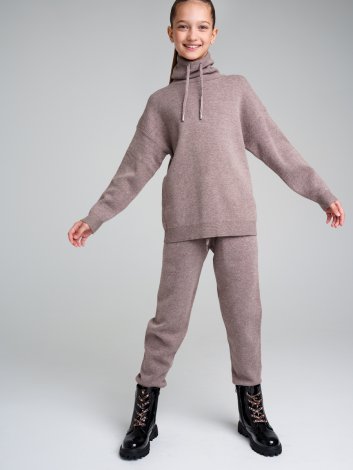Серый меланж комплект: джемпер, брюки для девочки PlayToday Tween 32321293, вид 4