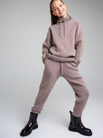 Серый меланж комплект: джемпер, брюки для девочки PlayToday Tween 32321293, вид 6