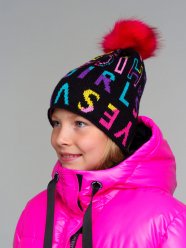 Черная шапка для девочки PlayToday Tween 32321360