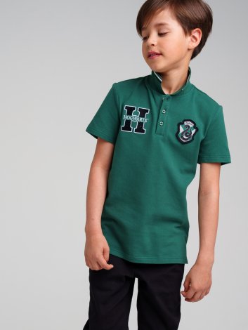 Зеленая сорочка с воротником поло для мальчика PlayToday Tween 32331005, вид 2