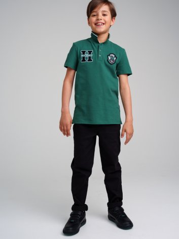 Зеленая сорочка с воротником поло для мальчика PlayToday Tween 32331005, вид 4