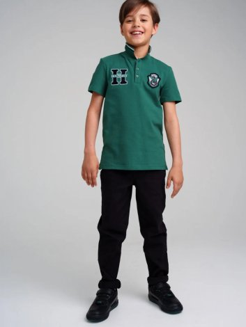 Зеленая сорочка с воротником поло для мальчика PlayToday Tween 32331005, вид 13