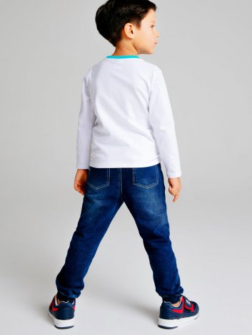 Белая футболка с длинными рукавами для мальчика PlayToday 32332022, вид 5