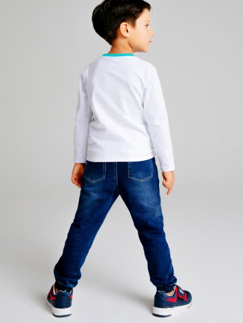 Белая футболка с длинными рукавами для мальчика PlayToday 32332022, вид 6