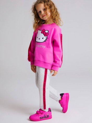 Розовый комплект: толстовка, брюки для девочки PlayToday 32342108, вид 2