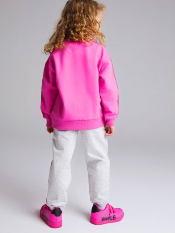 Розовый комплект: толстовка, брюки для девочки PlayToday 32342108, вид 4