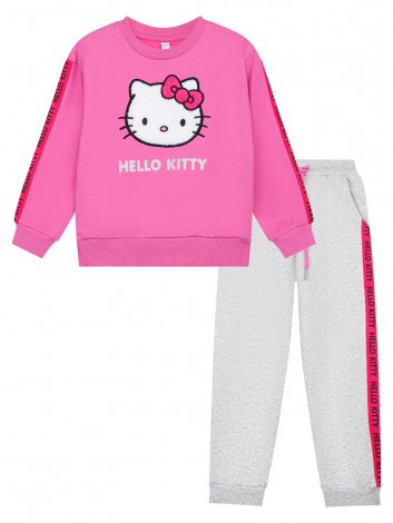 Розовый комплект: толстовка, брюки для девочки PlayToday 32342108, вид 6