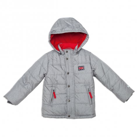 Серая куртка зимняя на флисе (еврозима) для мальчика PlayToday 341002, вид 1