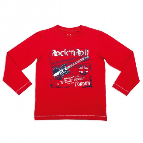 Красная футболка с длинным рукавом для мальчика PlayToday 341018, вид 1