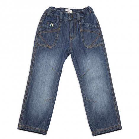 Синие брюки  джинсовые на хлопковой подкладке для мальчика PlayToday 341088, вид 1