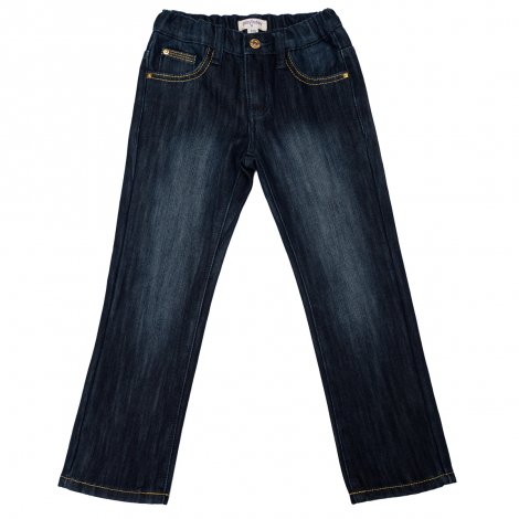 Темно-синие брюки  джинсовые на флисе для девочки PlayToday 342012, вид 1