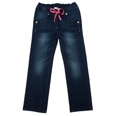 Темно-синие брюки  джинсовые для девочки PlayToday 342015, вид 1