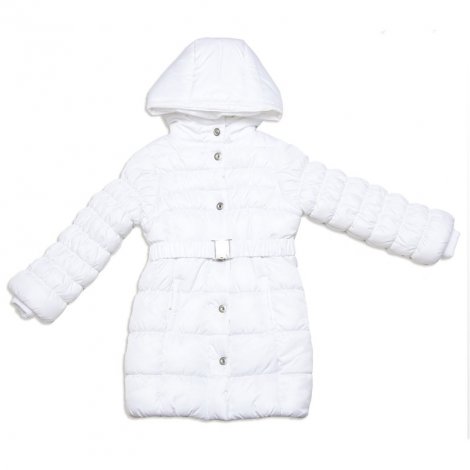 Белое пальто зимнее на флисе для девочки PlayToday 342126, вид 1