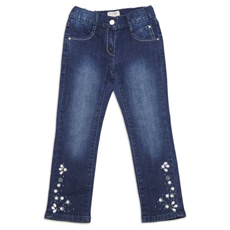 Темно-синие брюки  джинсовые для девочки PlayToday 342135, вид 1