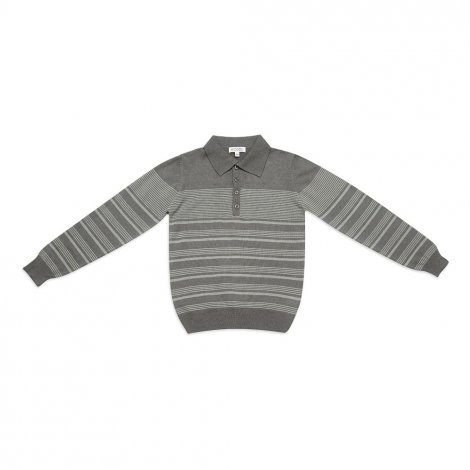 Серый джемпер-поло  серый в полоску для мальчика S'COOL 343013, вид 1