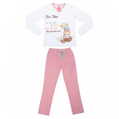 Розовый комплект : футболка с длинным рукавом, брюки для девочки S'COOL 344050, вид 1