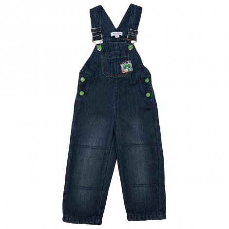 Синий полукомбинезон  джинсовый на подкладке для мальчика PlayToday Baby 347010, вид 1