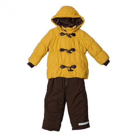 Желтый комплект зимний: куртка, полукомбинезон для мальчика PlayToday Baby 347042, вид 1
