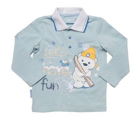 Голубая футболка с длинным рукавом для мальчика PlayToday Baby 347059, вид 1