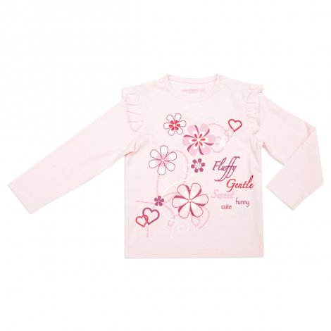 Розовая футболка с длинным рукавом для девочки PlayToday Baby 348021, вид 1