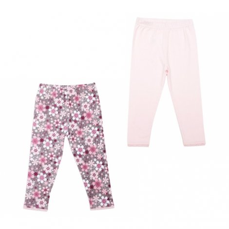 Розовые брюки   (леггинсы), 2 пары в комплекте для девочки PlayToday Baby 348039, вид 1