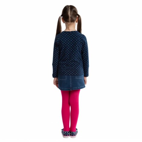 Синяя футболка с длинным рукавом для девочки PlayToday 362121, вид 3