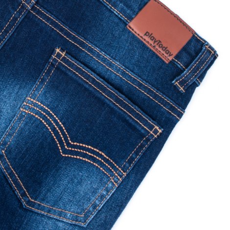 Темно-синие брюки джинсовые для мальчика PlayToday 381062, вид 5