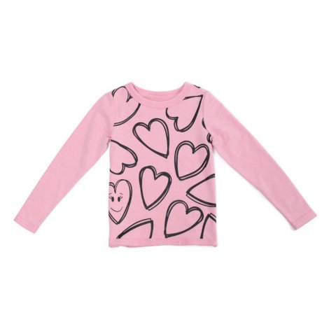 Розовая футболка с длинным рукавом для девочки PlayToday 382026, вид 1