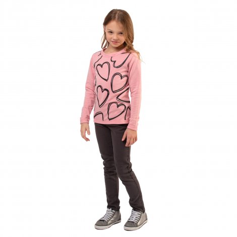 Розовая футболка с длинным рукавом для девочки PlayToday 382026, вид 6