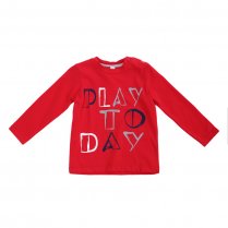 Красная футболка с длинным рукавом для мальчика PlayToday Baby 387033