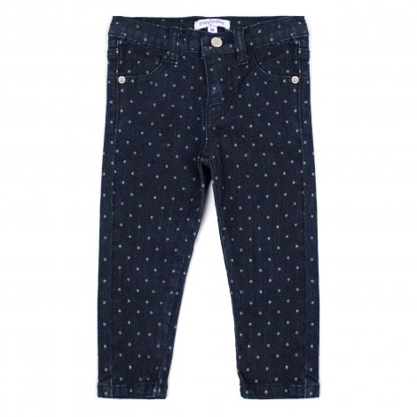 Темно-синие брюки джинсовые для девочки PlayToday Baby 388016, вид 1