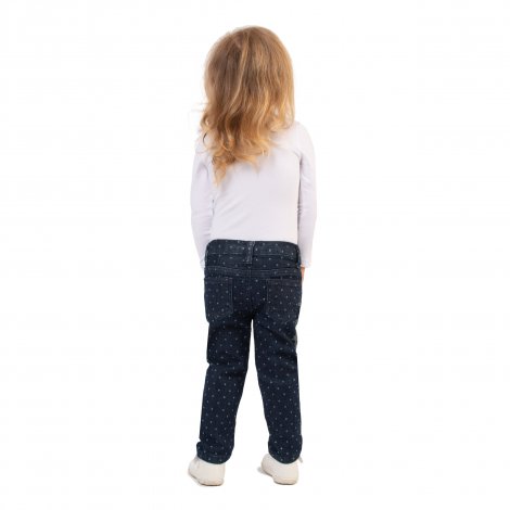 Темно-синие брюки джинсовые для девочки PlayToday Baby 388016, вид 7
