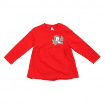 Красная футболка с длинным рукавом для девочки PlayToday Baby 388043