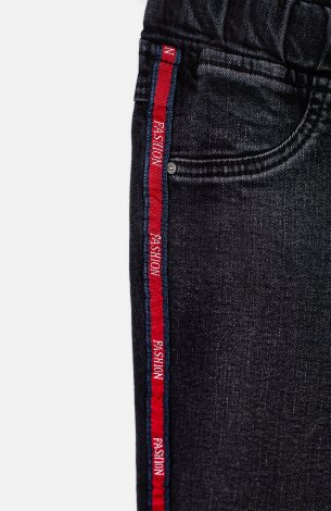 Синие брюки джинсовые утепленные для девочки PlayToday 392013, вид 3