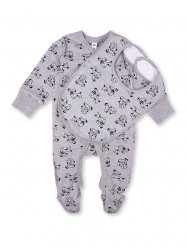 Серый комплект: комбинезон, нагрудник для мальчика PlayToday Baby 397853