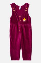 Бордовый полукомбинезон вельветовый для девочки PlayToday Baby 398057