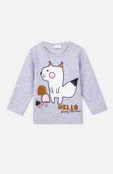 Серая футболка с длинным рукавом для девочки PlayToday Baby 398059