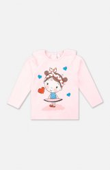 Светло-розовая футболка с длинным рукавом для девочки PlayToday Baby 398112